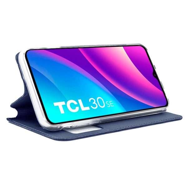 Funda COOL Flip Cover para TCL 30 SE / 30E / 305 / 306 Liso Azul - Image 2