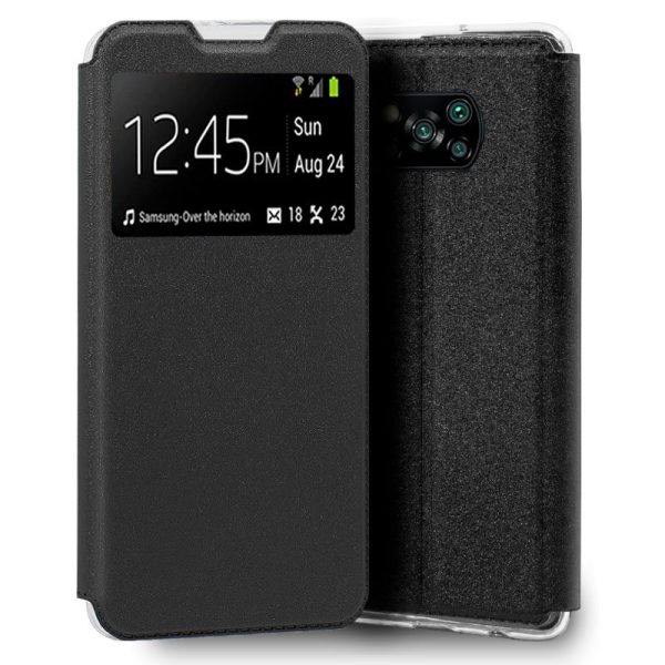 Funda COOL Flip Cover para Xiaomi Pocophone X3 / X3 Pro Liso Negro