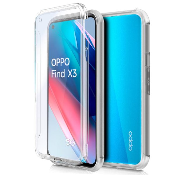 Funda COOL Silicona 3D para Oppo Find X3 Lite (Transparente Frontal + Trasera)