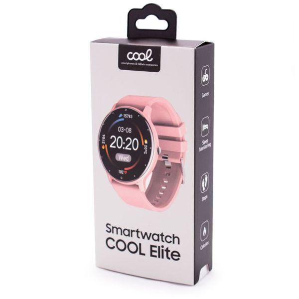 Smartwatch COOL Elite Silicona Rosa (Salud, Deporte, Sueño, IP67, Juegos) - Image 2