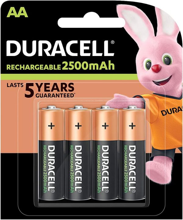 Duracell Pilas Recargables NiHM AA LR6 1.2V 2500mAh - Precargadas - (4 unidades)