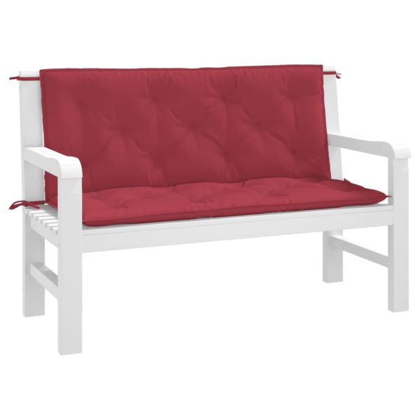 Almofadões banco jardim 2 pcs tecido oxford vermelho tinto - Image 3