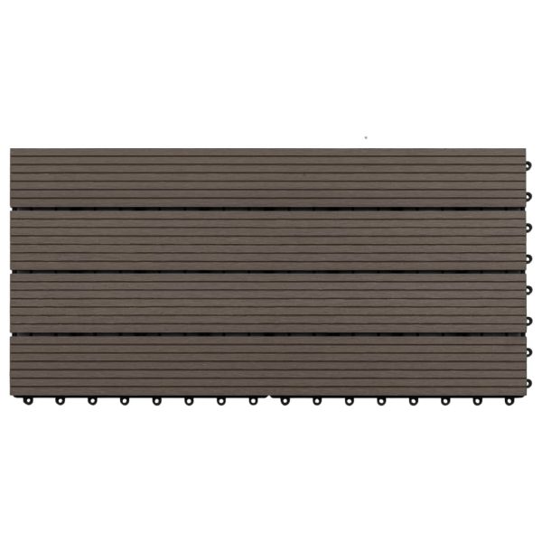 Ladrilhos de pavimento 6 pcs WPC 1,08m² 60x30cm castanho escuro - Image 3