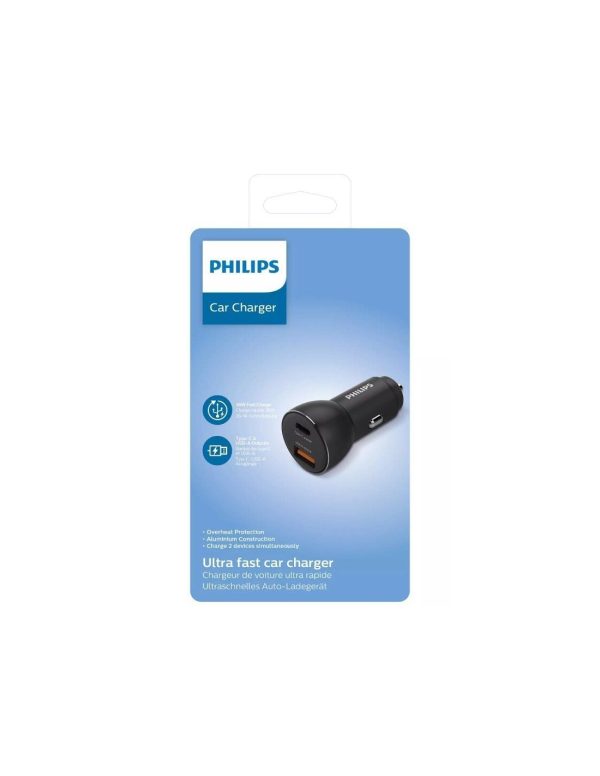 CARGADOR DE COCHE PHILIPS USB + PD + CABLE TIPO C (PD) A TIPO C - Image 2