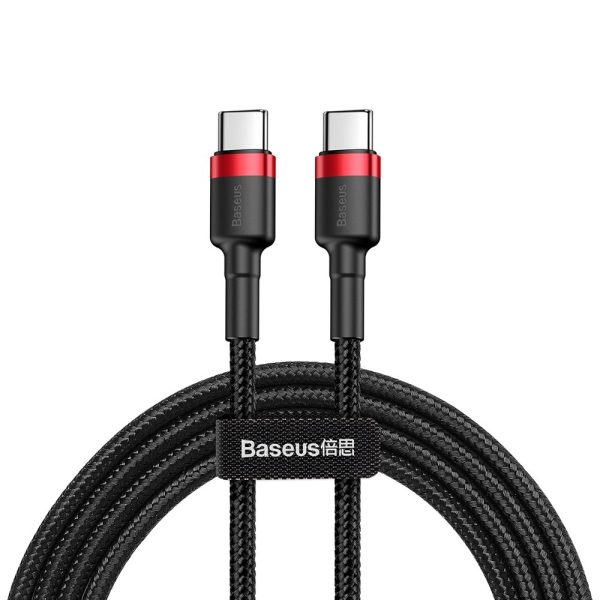 CABLE BASEUS PD TIPO C A TIPO C 60W 2M 3A FLASH CHARGE CARGA RAPIDA NYLON