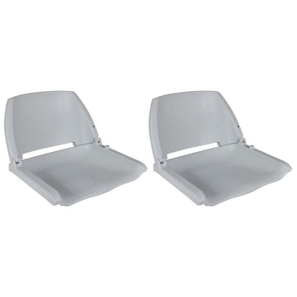 Assentos de barco 2 pcs encosto dobrável 41x51x48 cm cinzento