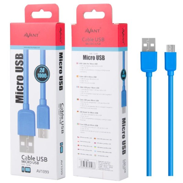 CABLE AVANT MICRO USB A USB 1M - 2A - AZUL - Image 2