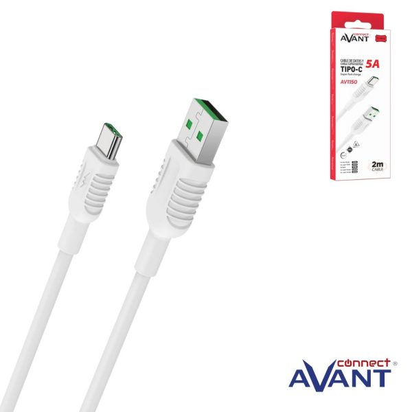 CABLE AVANT CONNECT USB A TIPO C 2M 5A CARGA RAPIDA - FORCE EDITION