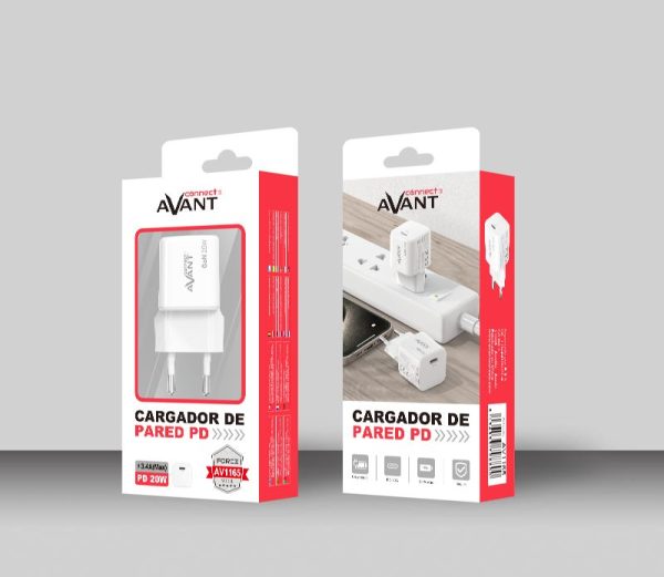ADAPTADOR - CARGADOR DE CORRIENTE AVANT CONNECT PD (TIPO C) 20W GaN - CARGA RAPIDA