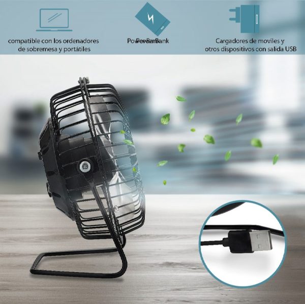 VENTILADOR AVANT USB 4" - 3W - NEGRO - Image 4