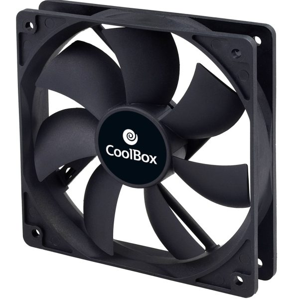 Ventilador auxiliar coolbox 12cm - 3 a 4 pines -  1500rpm - color negro