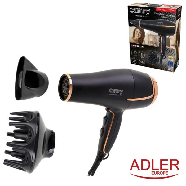 SECADOR DE PELO ADLER 2200W + DIFUSOR + CONCENTRADOR