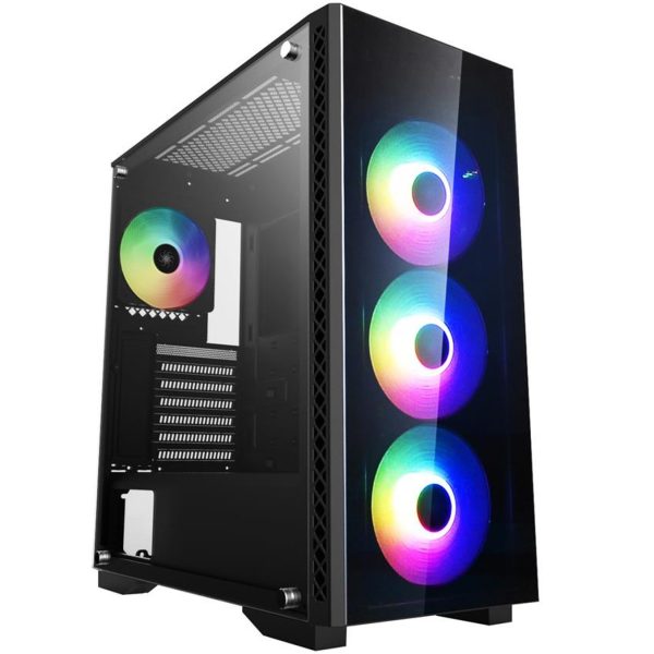 Caja ordenador gaming deepcool matrexx 55 add - rgb 4f e - atx - cristal templado - usb - negro