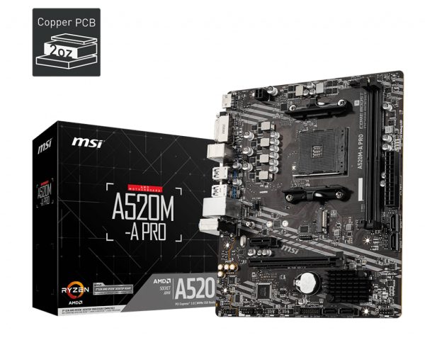 Placa base msi am4 a520m - a pro m - atx