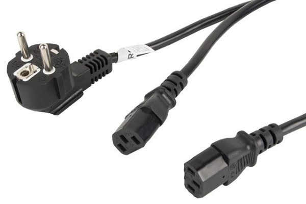 Cable de alimentacion lanberg schuko cee 7 - 7 a 2x iec320 c13 2m