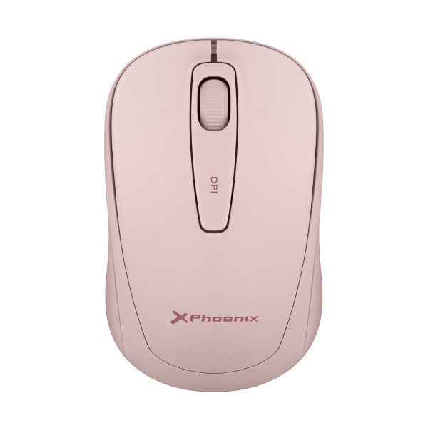 Phoenix m250 ratón inalámbrico 2.4 ghz receptor usb hasta 1600 dpi compatible con pc mac portátil color rosa