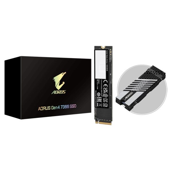 Disco duro  interno ssd gigabyte aorus gen4 7300 ssd 2tb pcie 4.0x4