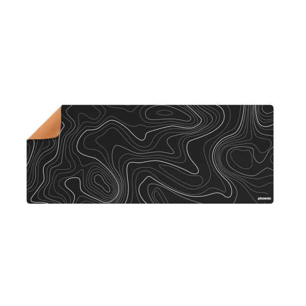 Alfombrilla phoenix stratos para ratón escritorio negra 90 x 40 cm con base de corcho y superficie cuero pu
