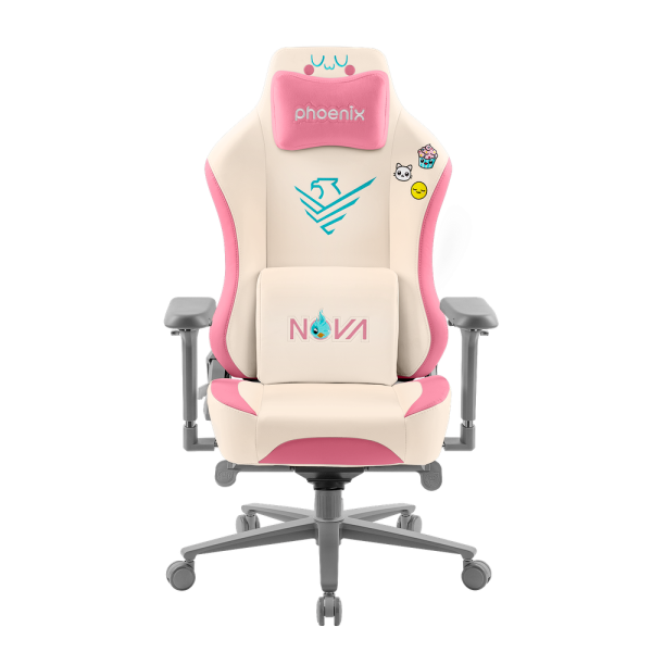 Phoenix nova cream editión silla alta gama fabricada en cuero color crema y rosa