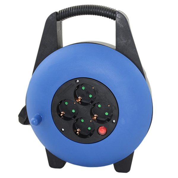 Regleta alargadera enrollacables 4 tomas -  5m -  16a -  250v -  3x1.5mm -  color azul