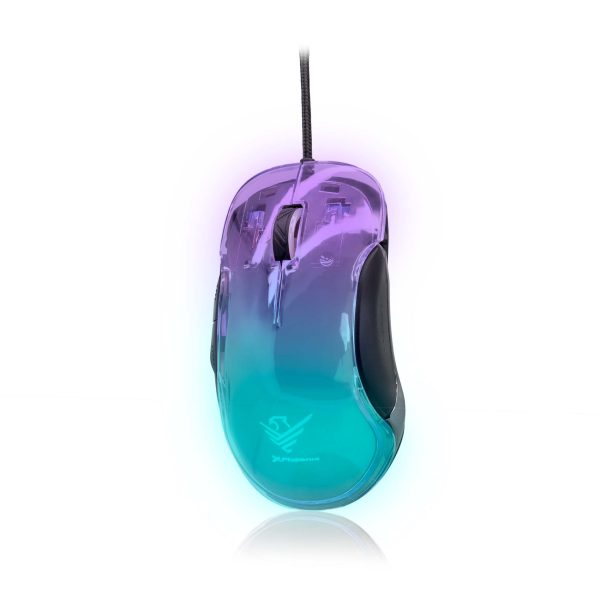 Ratón gaming phoenix banshee transparente rgb 10000 dpi