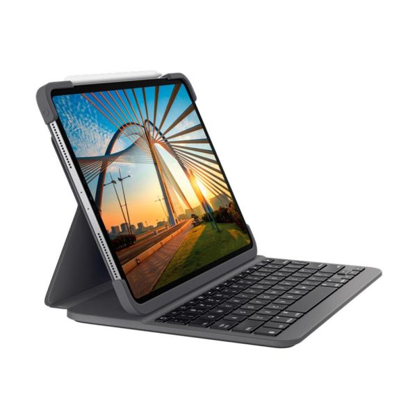 Funda logitech slim folio con teclado para ipad pro 11 grafito