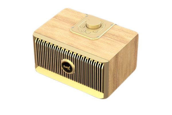 ALTAVOZ CON RADIO FM SAMI MULTIMEDIA RETRO TIPO MADERA CLARA 10W USB/MICRO