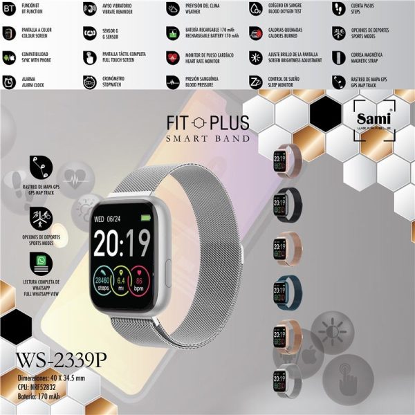 RELOJ SAMI WEARABLE SMARTBAND - FIT PLUS TACTIL - PLATA - Image 2