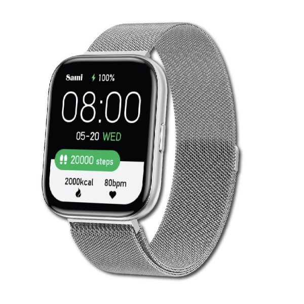 RELOJ SAMI WEARABLE XSLIM 1.69 MALLA MAGNET PLATA/SILICON LILA