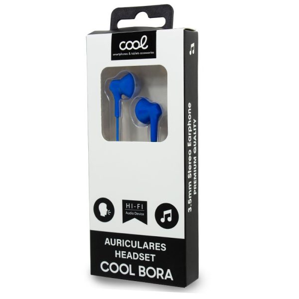 Auriculares 3,5 mm COOL Bora Stereo Con Micro Azul - Image 2