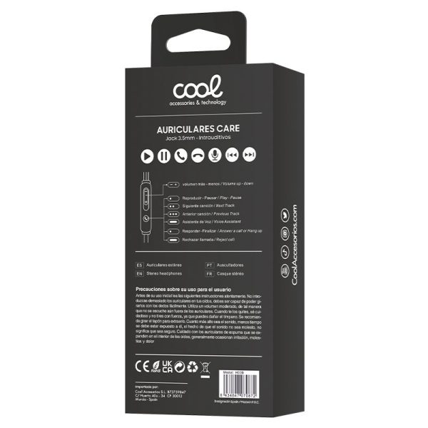 Auriculares 3,5 mm COOL Care Stereo Con Micro Negro - Image 4