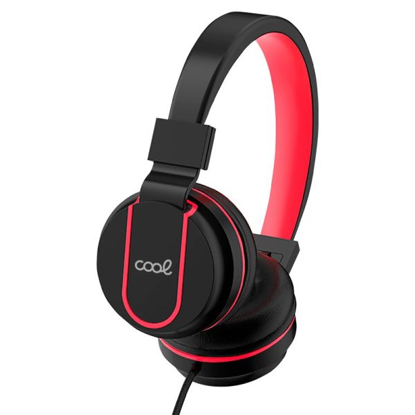 Auriculares Cascos Jack 3,5 mm COOL Toronto Con Micro Negro-Rojo - Image 3