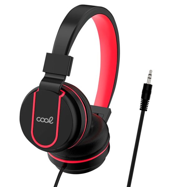 Auriculares Cascos Jack 3,5 mm COOL Toronto Con Micro Negro-Rojo - Image 4