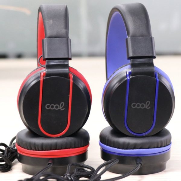 Auriculares Cascos Jack 3,5 mm COOL Toronto Con Micro Negro-Rojo - Image 5