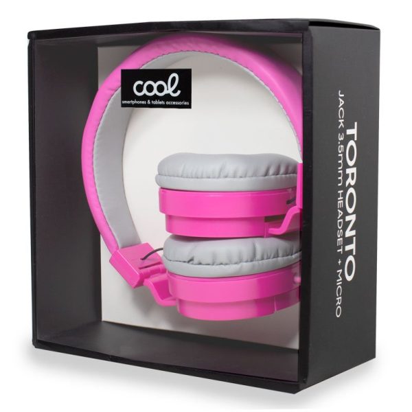 Auriculares Cascos Jack 3,5 mm COOL Toronto Con Micro Rosa - Image 3