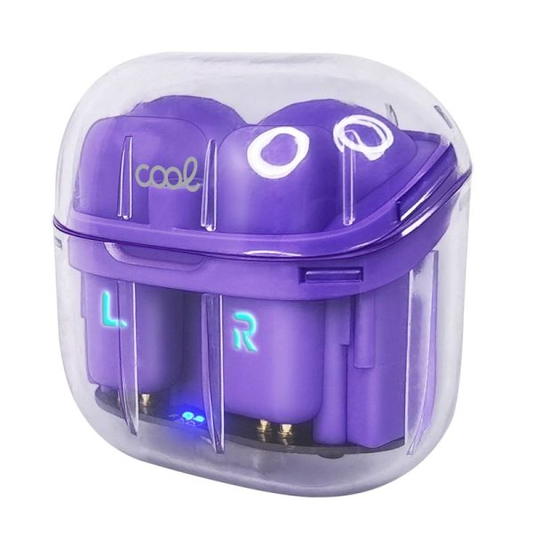 Auriculares Stereo Bluetooth Dual Pod Earbuds COOL Crystal Violeta - Image 5