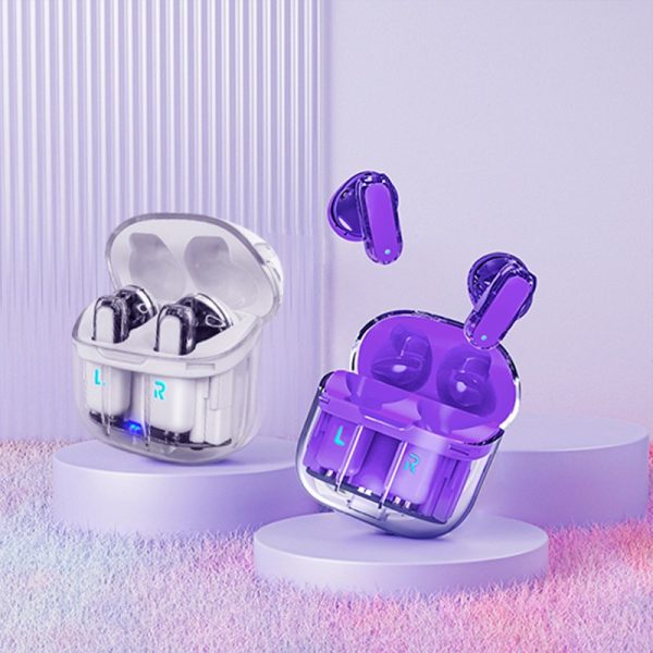 Auriculares Stereo Bluetooth Dual Pod Earbuds COOL Crystal Violeta - Image 7