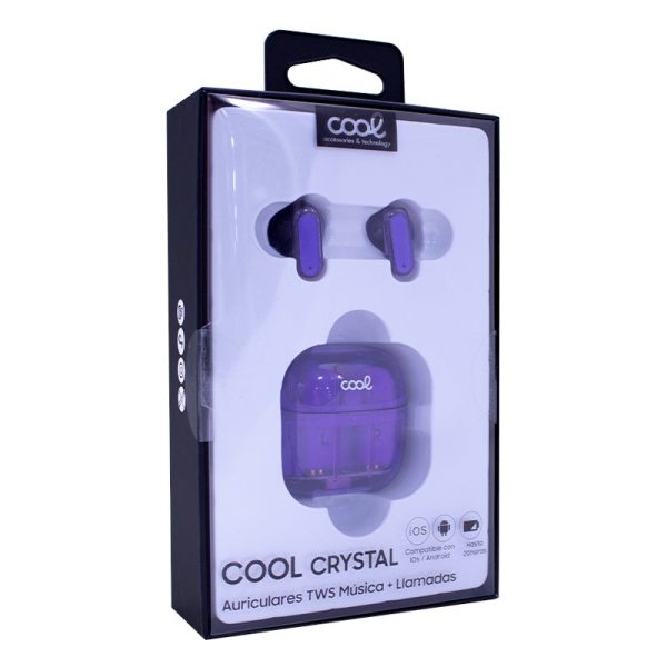 Auriculares Stereo Bluetooth Dual Pod Earbuds COOL Crystal Violeta - Image 8