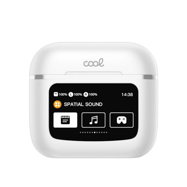 Auriculares Stereo Bluetooth Earbuds Lcd COOL Touch Blanco - Image 2