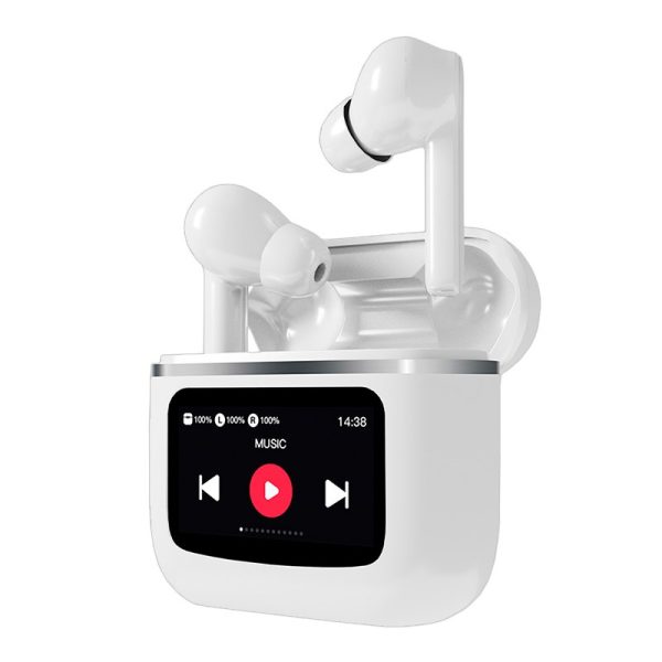 Auriculares Stereo Bluetooth Earbuds Lcd COOL Touch Blanco - Image 3
