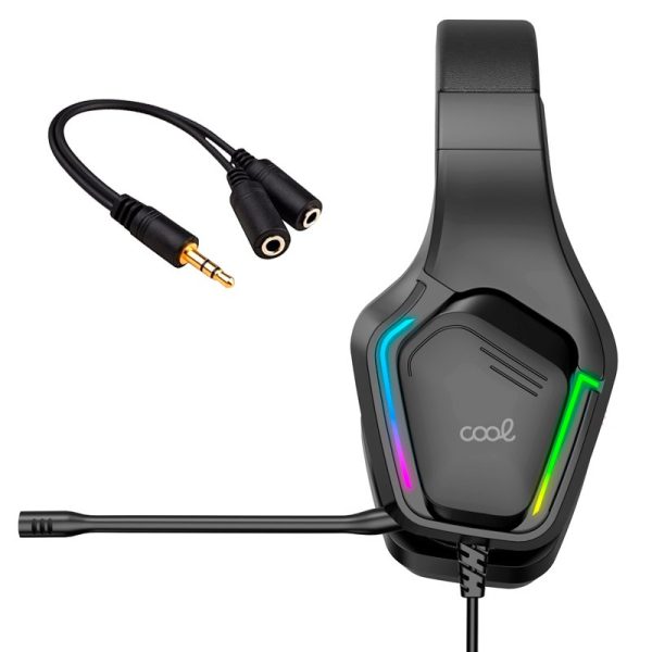 Auriculares Stereo PC / PS4 / PS5 / Xbox Gaming Led RGB COOL Exodus + Adapt. Audio - Image 2