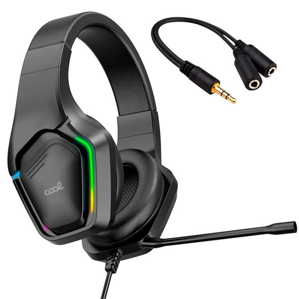 Auriculares Stereo PC / PS4 / PS5 / Xbox Gaming Led RGB COOL Exodus + Adapt. Audio - Image 3