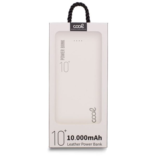 Bateria Externa Universal Power Bank 10.000 mAh (2 x usb / 2.1A) COOL Leather Blanco - Image 2