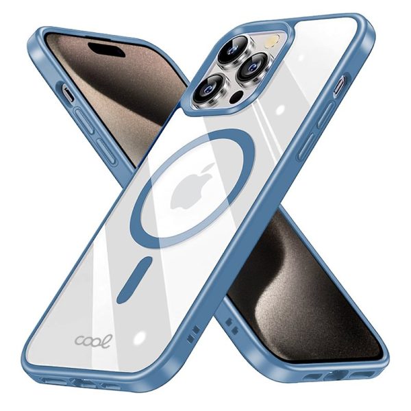 Carcasa COOL para iPhone 15 Pro Max Magnética Borde Celeste - Image 2