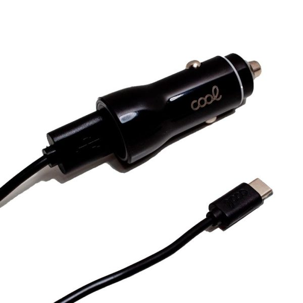 Cargador Coche Cable Tipo C (2 x Usb) COOL 2.4A Kit 2 en 1 Negro - Image 4