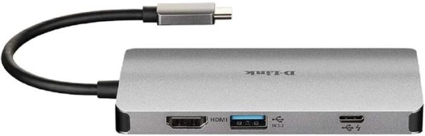 HUB D-LINK USB-C 8 EN 1 CON HDMI / ETHERNET / USB-C ALIMENTADO / LECTOR DE TARJETAS