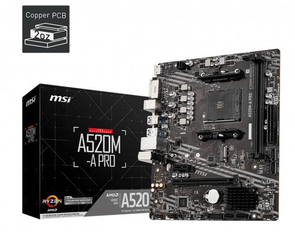 PLACA BASE MSI A520M-A PRO AM4 DDR4-Desprecintado