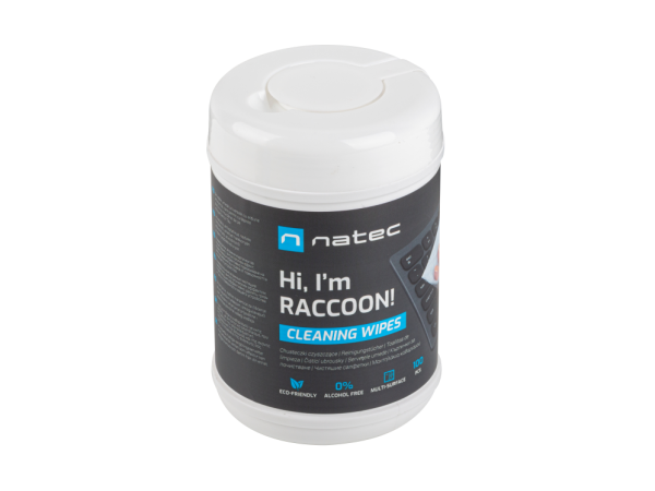 TOALLITAS LIMPIADORAS NATEC RACOON 10X10 CM PACK 100 UDS