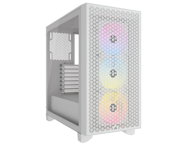 CAJA SEMITORRE ATX 3000D RGB AIRFLOW TG WHITE CORSAIR