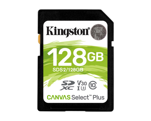 SECURE DIGITAL HC 128 GB CANVAS SELECT PLUS CLASE10 KINGSTON